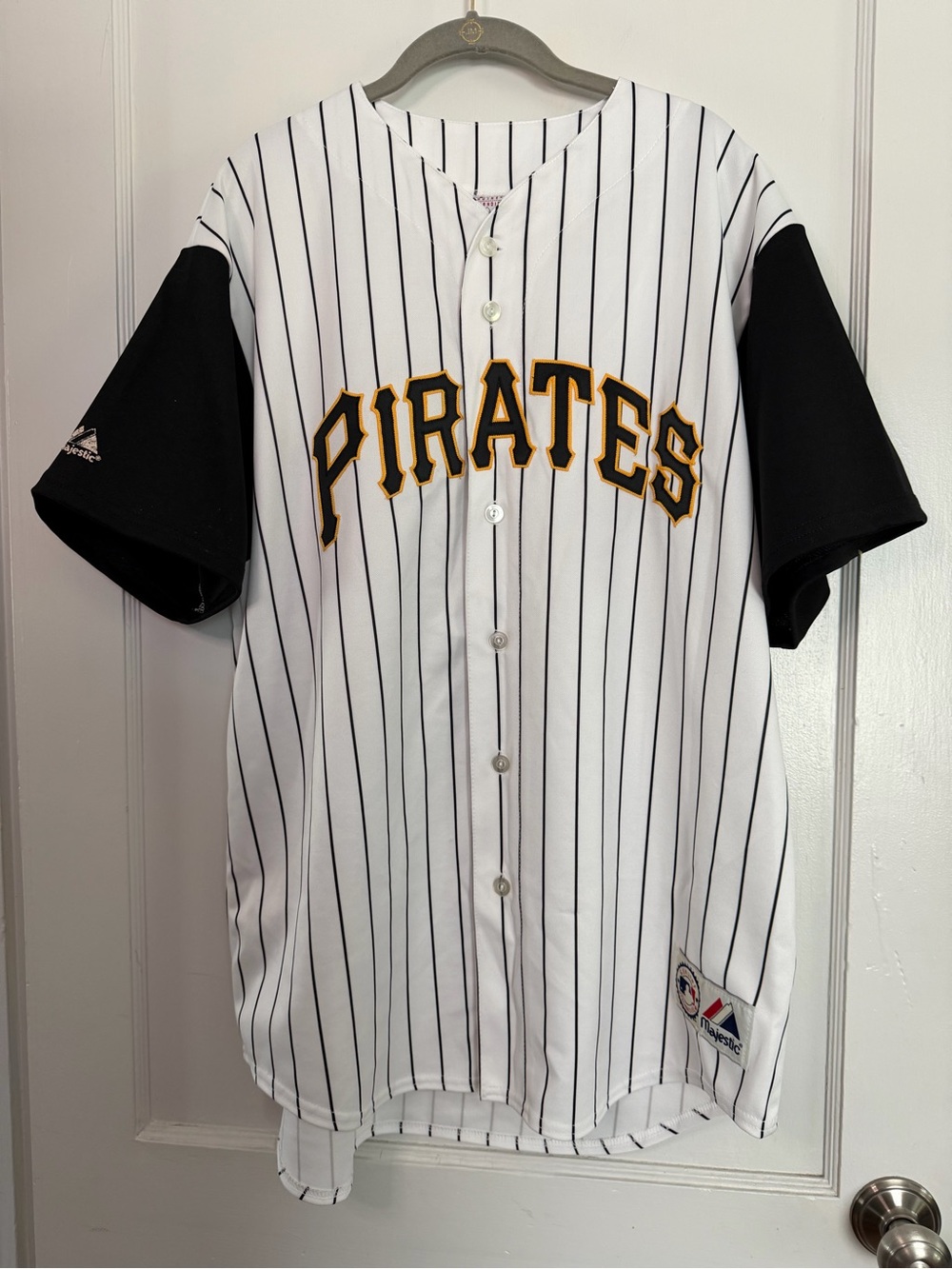 Vintage Majestic Pittsburgh Pirates Jersey XL Made USA MLB Baseball Pinstripe
